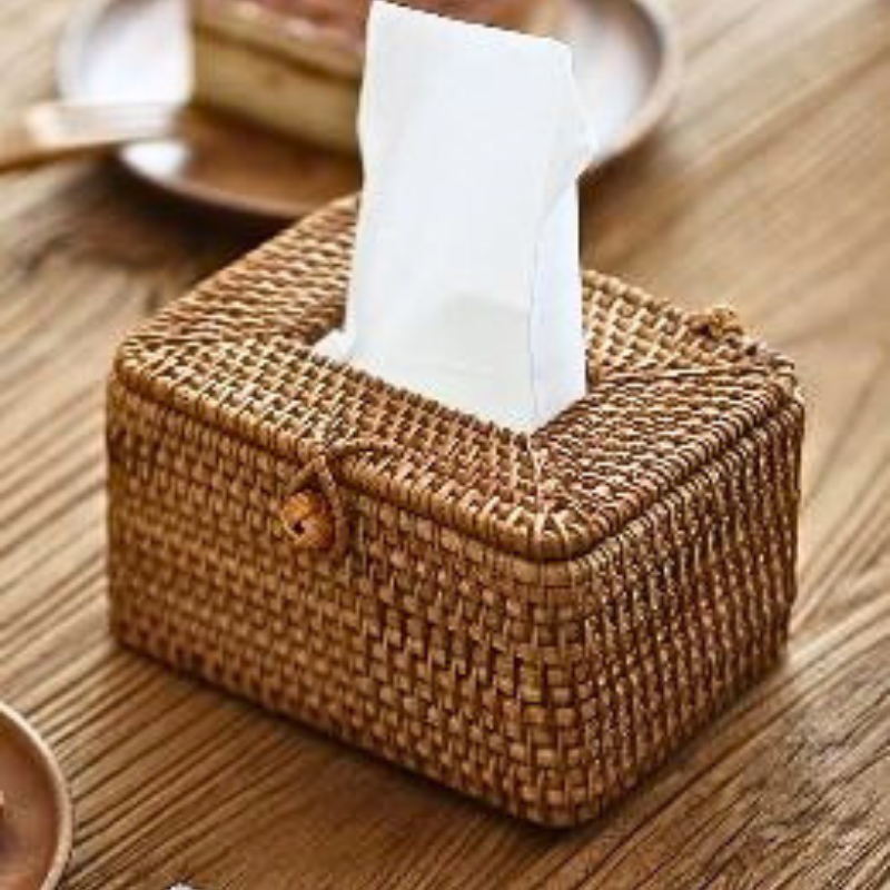 DUNAKE Boîte à Mouchoirs Bois Carrée – Distributeur Élégant En Bois Massif Pour Salon, Salle De Bain, Chambre, Cuisine & Voiture